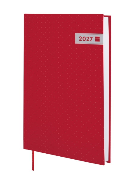 Finocam Dynamic Porto Agenda Profesional - Anual 2027 - 1 Dia por Pagina - Formato Y10 - 140x204mm - Cinta Punto - Tapa Dura de Carton Forrado - Esquinas Microperforadas - Papel de 80g/m2 - Color Rojo