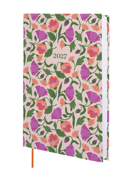 Finocam Dynamic Porto Design Camila Agenda Profesional - Anual 2027 - 1 Dia por Pagina - Formato Y10 - 140x204mm - Tapa Dura de Carton Forrado - Esquinas Microperforadas - Papel de 80g/m2 - Multicolor