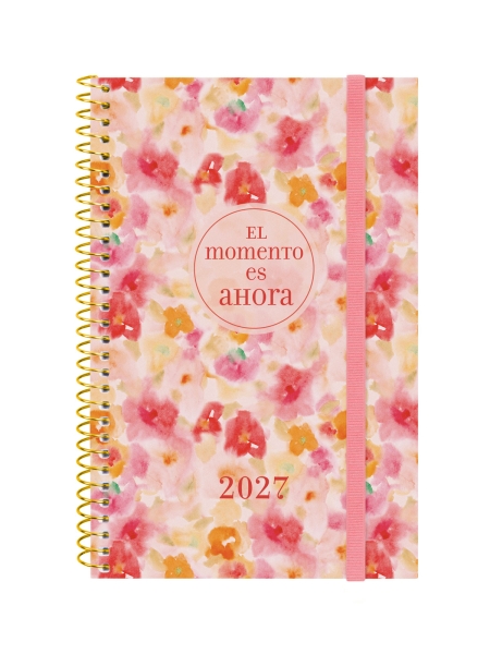 Finocam Trendy Design Collection Ahora Agenda - Anual 2027 - Semana Vista Horizontal - Formato E5 - 117x181mm - Espiral - Tapa de Polipropileno - Esquinas Microperforadas - Papel de 80g/m2 - Multicolor