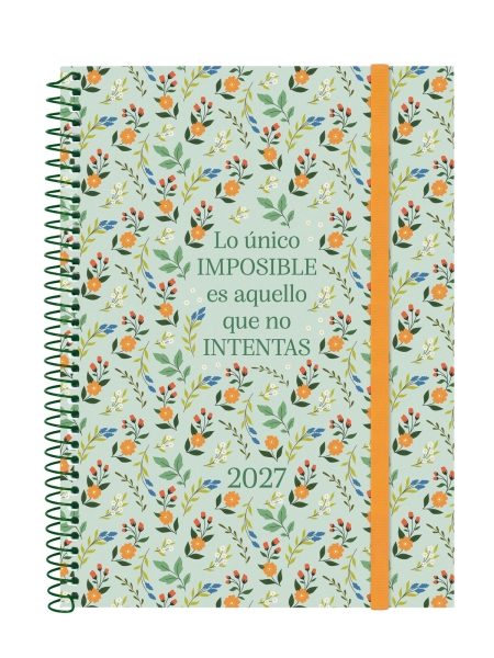 Finocam Trendy Design Collection Imposible Agenda - Anual 2027 - Semana Vista Horizontal - Formato E10 - 155x212mm - Espiral - Tapa de Polipropileno - Esquinas Microperforadas - Papel 80g/m2 - Multicolor
