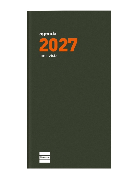 Finocam P497C Recambio para Agenda Plana en Catalan - Anual 2027 - Mes Vista - Formato PL4 - 80x150mm - Papel de 90g/m2 - Color Crema