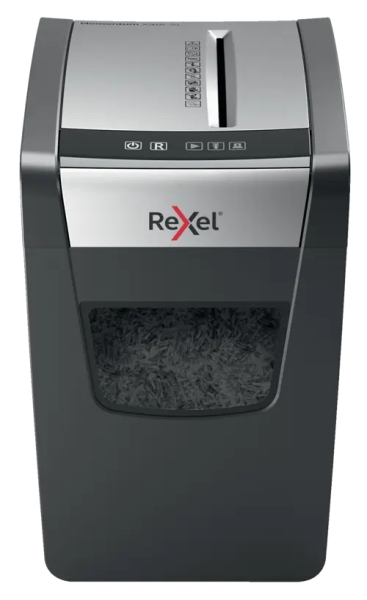 Rexel Momentum X312-SL Slimeline Destructora de Papel Manual Corte Confeti P-3 - Destruye hasta 12 Hojas - Funcionamiento Ininterrumpido 6min - Papelera de 23L - Color Gris/Plata