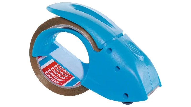 Tesa Pack'n'Go Pack de Precintadora + 1 Rollo de Precinto 66mm x 50 Metros - Color Azul