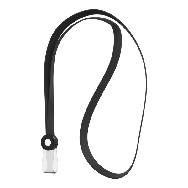 ErichKrause Colgante para Funda de Tarjeta - Silicona - 12mm de Ancho - 40cm de Largo - Color Negro