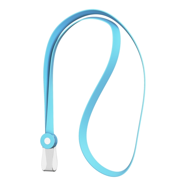 ErichKrause Colgante para Funda de Tarjeta - Silicona - 12mm de Ancho - 40cm de Largo - Color Azul Claro