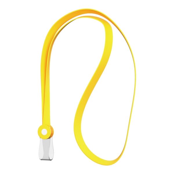 ErichKrause Colgante para Funda de Tarjeta - Silicona - 12mm de Ancho - 40cm de Largo - Color Amarillo