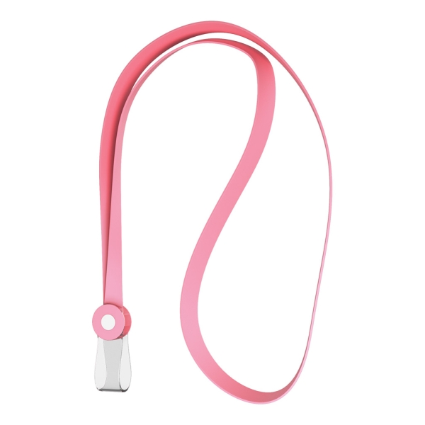 ErichKrause Colgante para Funda de Tarjeta - Silicona - 12mm de Ancho - 40cm de Largo - Color Rosa