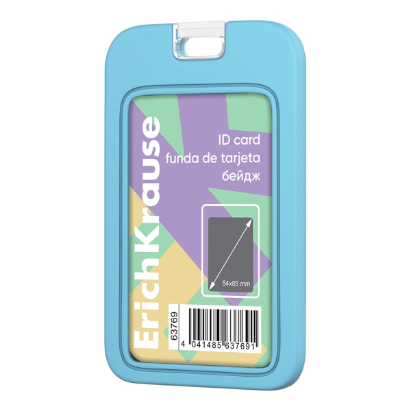 ErichKrause Pastel Funda para Tarjeta - Orientacion Vertical - Silicona - Formato 54x85mm - Color Azul