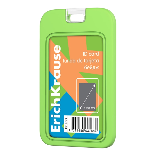 ErichKrause Neon Funda para Tarjeta - Orientacion Vertical - Silicona - Formato 54x85mm - Color Verde
