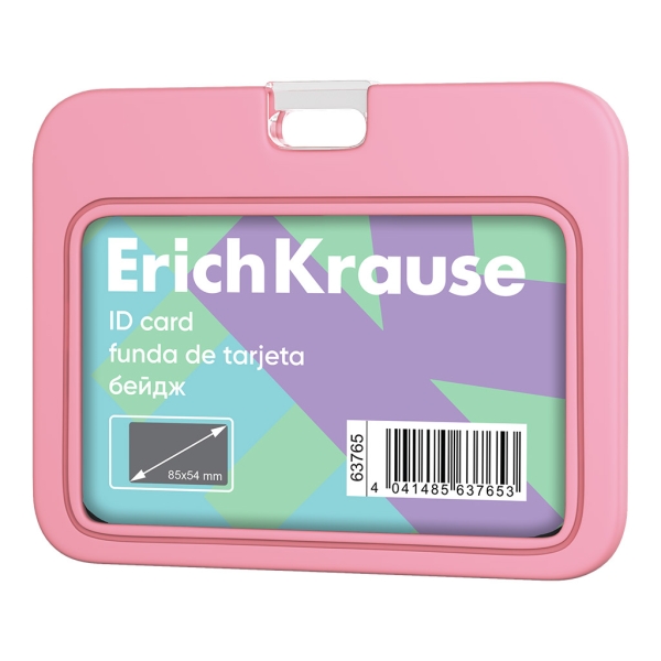 ErichKrause Pastel Funda para Tarjeta - Orientacion Horizontal - Silicona - Formato 54x85mm - Color Rosa