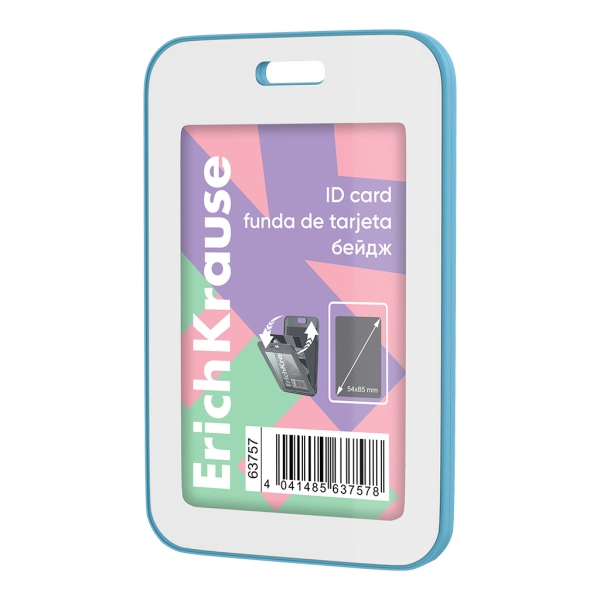 ErichKrause Pastel Funda para Tarjeta - Orientacion Vertical - Polipropileno - Formato 54x85mm - Color Azul/Blanco