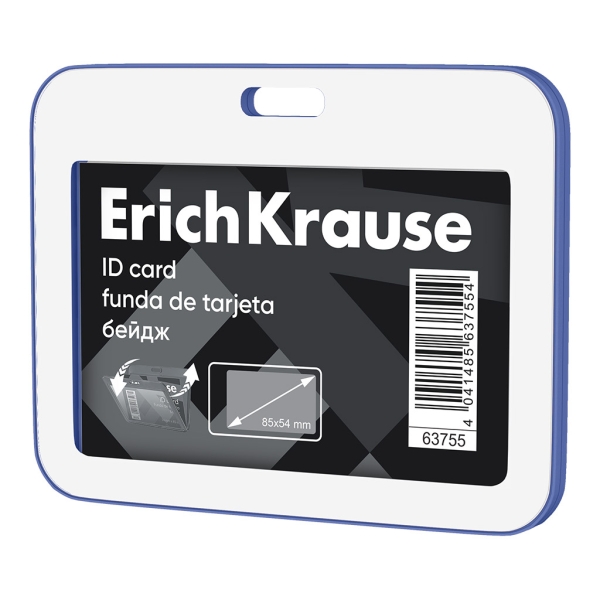 ErichKrause booklet Funda para Tarjeta - Orientacion Horizontal - Polipropileno - Formato 54x85mm - Color Azul/Blanco