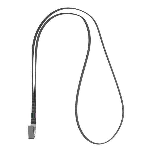 ErichKrause Colgante para Funda de Tarjeta - Cordon de Poliester - 12mm de Ancho - 42cm de Largo - Color Gris