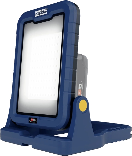Rapid BWL2400 Luz de Trabajo LED 2400 Lumenes Portatil - Cabezal Inclinable 180⁰ - Temperatura de Color 5000K - Color Azul/Negro - Bateria y Cargador no Incluidos