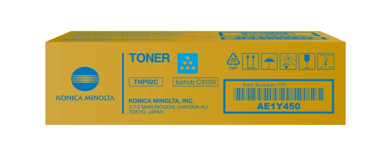 Konica Minolta TNP92 Cyan Cartucho de Toner Original TNP92C/AE1Y450