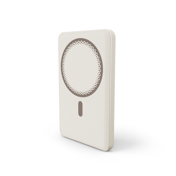 Energy Sistem Magnetic Powerbank Inalambrico Magnetico 5000 mAh - 15W Carga Inalambrica, 20W por Cable - Carga Inteligente y Rapida - Carga Simultanea - Sensor NTC - USB-C - Color Crema