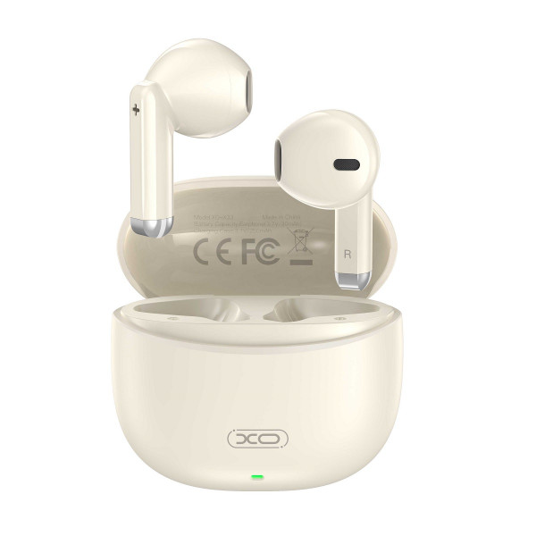 XO X33 Auriculares TWS - Bluetooth 5.3 - Intrauditivos - Estuche 250mAh - ABS y Policarbonato - USB-C - Color Beige