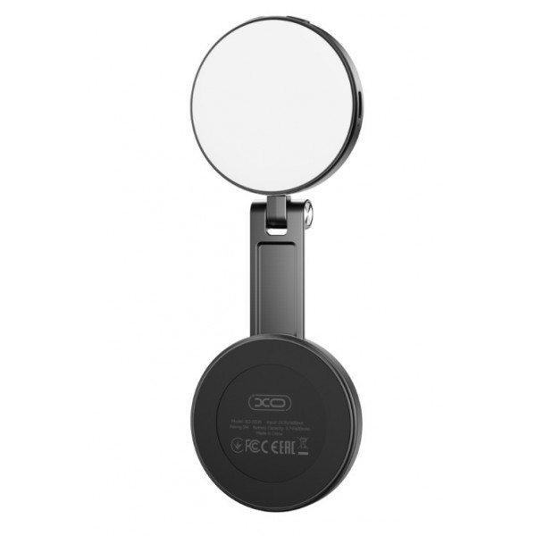 XO SS35 Aro de Luz - 48 LED - MagSafe - 3 Temperaturas de Color - 5000K / 3600K / 2800K - Espejo Integrado - Giratorio - Bateria 600mAh - USB-C - Extensible 13.7-17.9cm - Color Negro