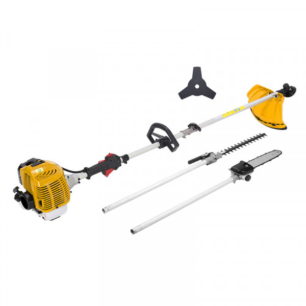 Blim 4 en 1 Desbrozadora Multifuncion - Cilindrada 51.7cc - Potencia 1.6kW - 2 Tiempos - Velocidad 8500rpm - Deposito 1200ml - Cuchilla 3T 254mm - Arnes Profesional - Color Amarillo
