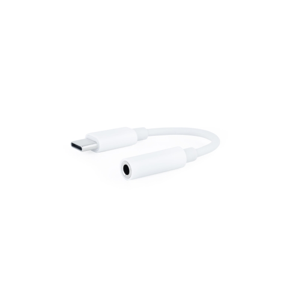 Nanocable Adaptador de Audio - USB-C Macho - Jack 3.5mm Hembra - Longitud 11cm - Color Blanco