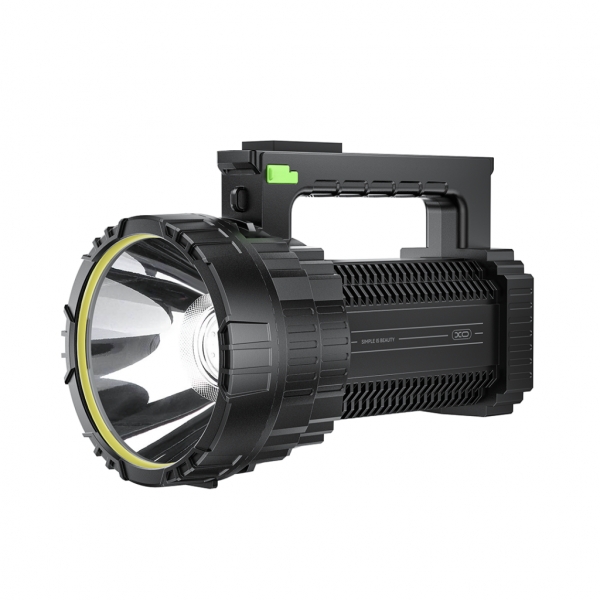 XO YH21 Linterna LED Multifuncion - Flujo Luminoso 550lm - Potencia 8W - Bateria 2400mAh - Duracion hasta 13h - Modo Flash - Correa de Hombro - ABS - Color Negro