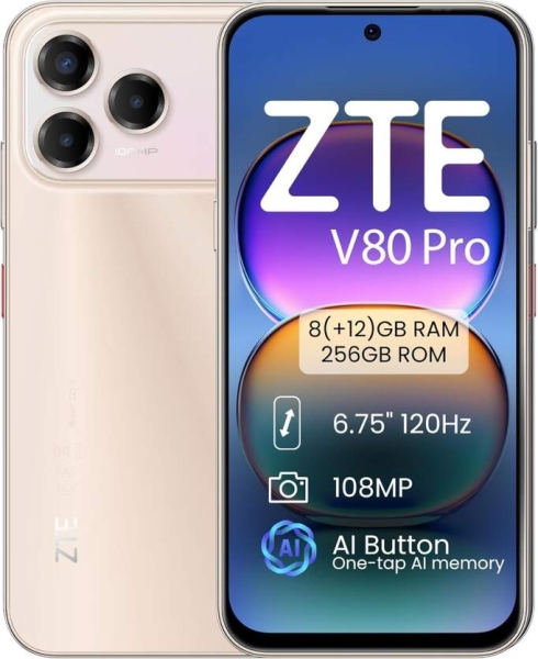 ZTE Blade V80 Pro Smartphone Pantalla 6,7" - 8 GB - 256 GB - 120 Hz - Camara 108 MP -  Bateria 5000 mAh - Color Dorado