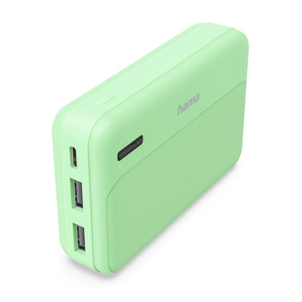 Hama Power Pack Pocket 10 Bateria Externa Powerbank 10000mAh - Compacta - 1x USB-C y 2x USB-A - Color Verde