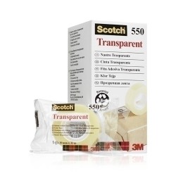 Scotch 550 Cinta Adhesiva 19mm x 33m - Embolsada Individualmente - Transparente