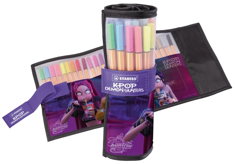 Stabilo Point 88 K-Pop Demon Hunter Pack Enrollable con 25 Rotuladores de Punta Fina de Fibra - Trazo de 0.4 mm - Tinta con Base de Agua - Colores Surtidos