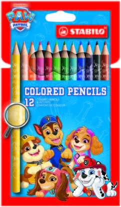 Stabilo Patrulla Canina Pack de 12 Lapices de Colores con Diseños de la Patrulla Canina - Ideal para el Colegio - Colores Surtidos