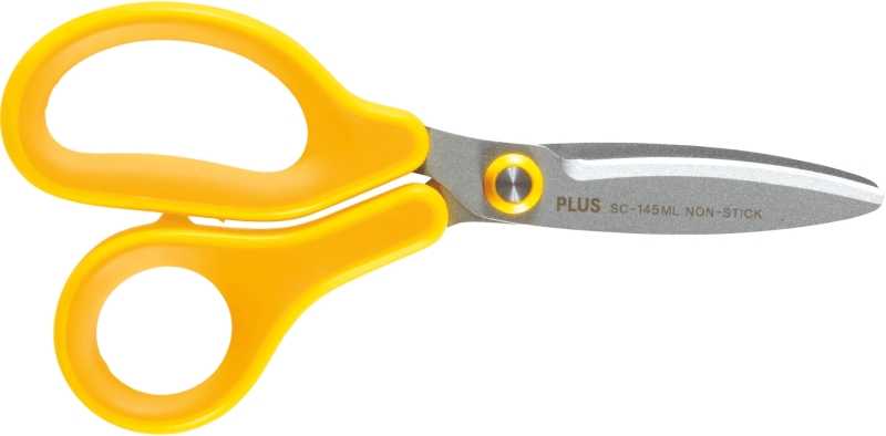 Plus Fitcut Curve Kids Tijera Escolar 14.5cm - Hojas Curvas - Punta Redondeada - Ergonomica - Uso Zurdo - Color Amarillo