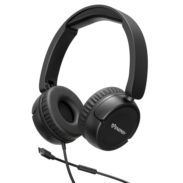 Energy Sistem Urban Auriculares con Cable - DeepBass - Diadema Extensible - Microfono Incorporado - Conexion USB-C - Color Negro