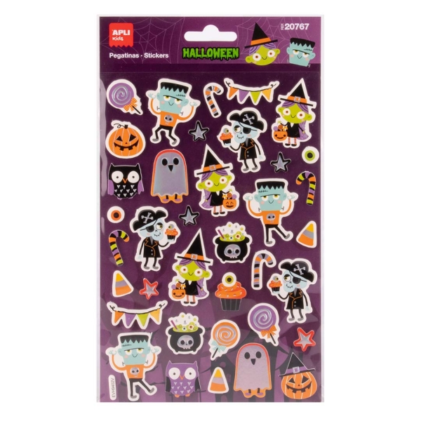 Apli Kids Foam Pack con 38 Pegatinas de Foam Halloween - Perfectas para Decorar Cuadernos, Agendas, etc...