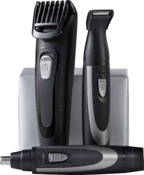 Remington The Works Kit Barbero - Cortabarbas, Perfilador y Recortador para Nariz y Orejas -