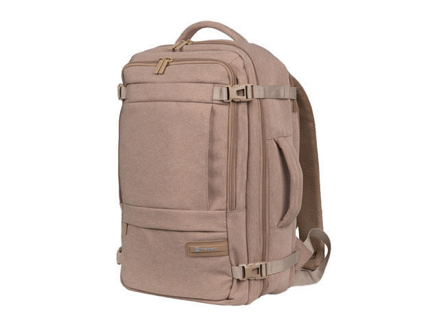 Natec Camel Lite Mochila de Viaje 2 en 1 para Portatiles de 15.6" - Equipaje de Mano de 19 Litros - Color Beige