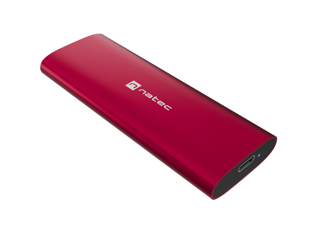 Natec Rhino Lite M.2 Caja Externa para Discos SSD M.2 - NVME/PCIe - USB-C 3.2 - Compatible con Discos de Hasta 10TB - Color Rojo