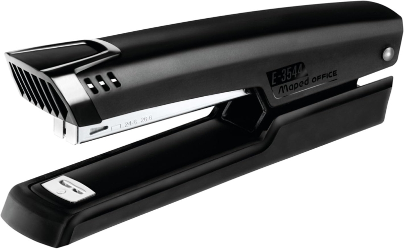 Maped Full Strip A-3544 Grapadora Metalica de Sobremesa - Hasta 25 Hojas - Admite Grapas 24/6 y 26/6 - Profundidad de 84mm - Grapado Cerrado y Clavado - Color Negro