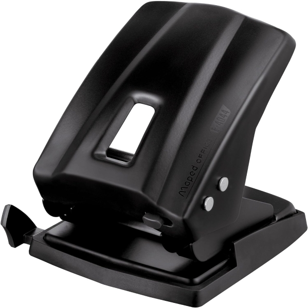 Maped Essentials Metal E-4044 Perforadora de Sobremesa - 2 Agujeros - Regleta Multi-Formatos - Hasta 45 Hojas a la vez - Color Negro
