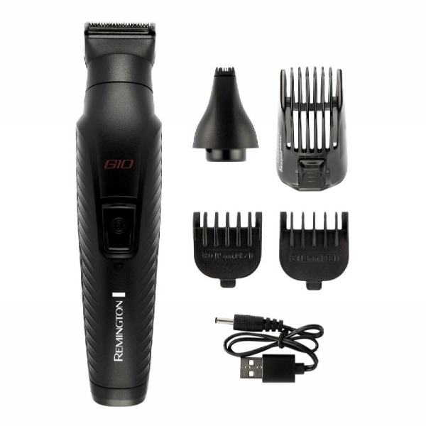 Remington G10 Graphite Kit Barbero Cortapelo - 10 en 1 - Cuchillas de Precision Recubiertas de Grafito - Bateria Recargable - Autonomia Hasta 40 min