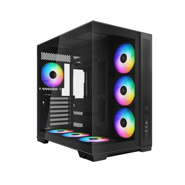 Sama V52 Caja Torre ATX - Lateral Cristal Templado - 2 x USB-A 3.0, USB-C 3.2 - 1 x Audio + Micro - 7 Ventiladores ARGB - Color Negro