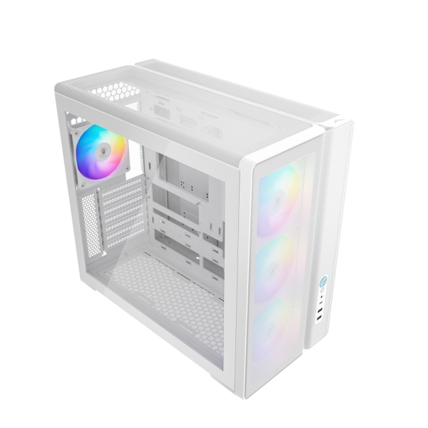 Sama S50 Caja Torre ATX - Lateral Cristal Templado - 2 x USB-A 3.0, 1 x USB-C 3.2 - 1 x Audio 1 x Micro - 4 Ventiladores ARGB - Color Blanco