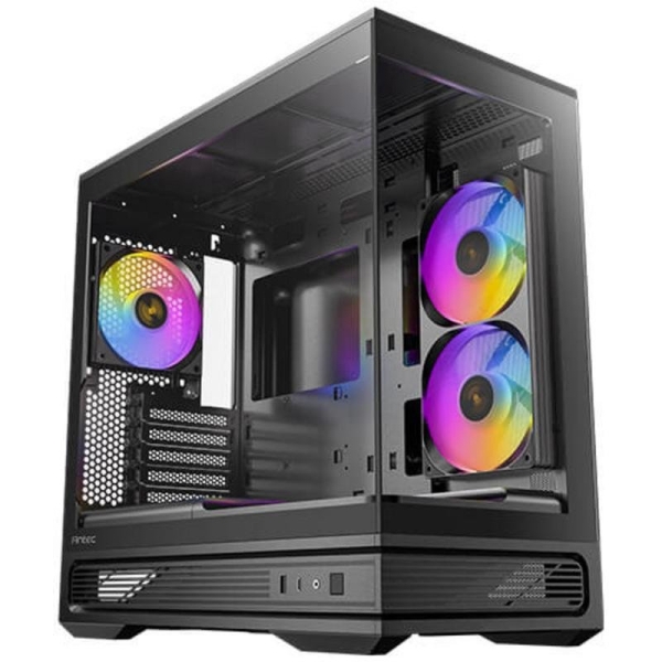 Antec Constellation C2M ARGB Caja MicroATX - Cristal Templado - 1 x USB-A 3.0, 1 x USB-C 3.2 - 1 x Audio + Micro - 3 Ventiladores ARGB - Color Negro