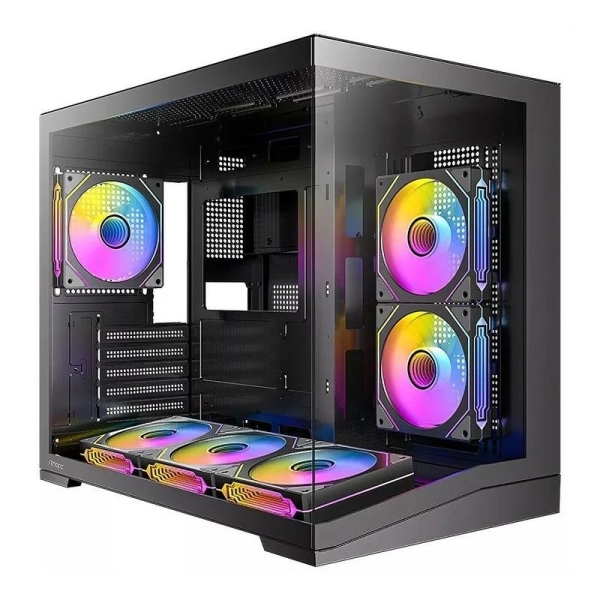 Antec CX M3 ARGB Caja MicroATX - Cristal Templado - 1 x USB 2.0, 1 x USB-A 3.0, 1 x USB-C 3.2 - 1 x Audio + Micro - 6 Ventiladores ARGB - Color Negro