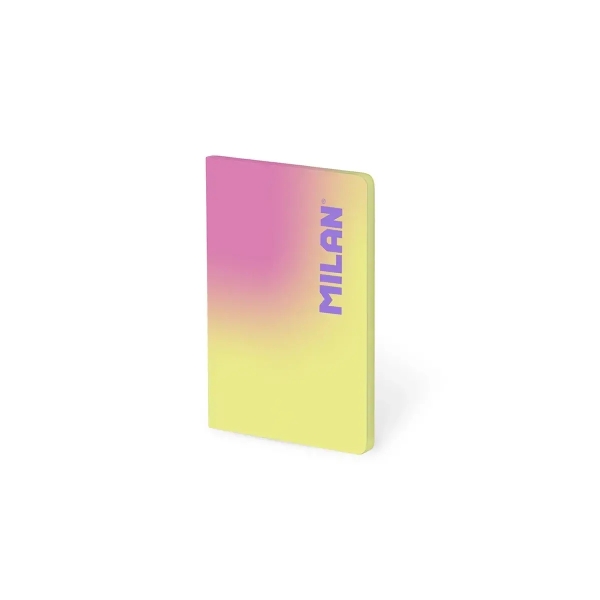 Milan Sunset Libreta Encolada Formato A6 Cuadricula 5x5 - 48 Hojas de 95 gr/m2 - Microperforado - Tapa Blanda - Color Amarillo/Rosa