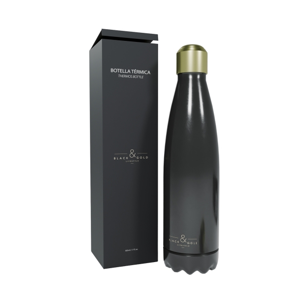 Dohe Botella Isotermica 500ml - Tapon Hermetico - Color Negro