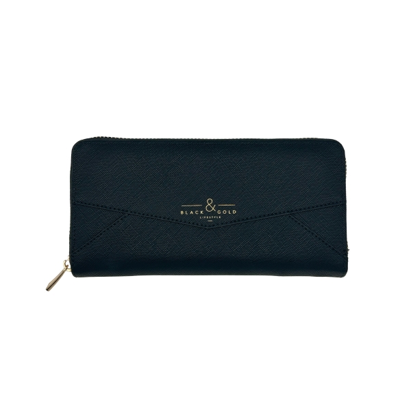 Dohe Black & Gold Cartera de Mano - Para Guardar y Organizar tus Imprescindibles - Color Negro