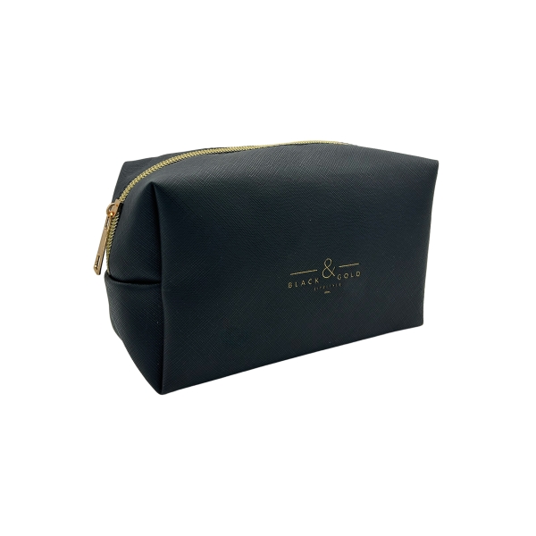 Dohe Black & Gold Neceser Compacto - Fabricado en Polipiel - Medidas 18x11cm - Color Negro