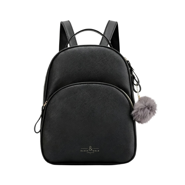 Dohe Black & Gold Mini Mochila - Fabricada en Polipiel - Medidas 26 x 31cm - Color Negro