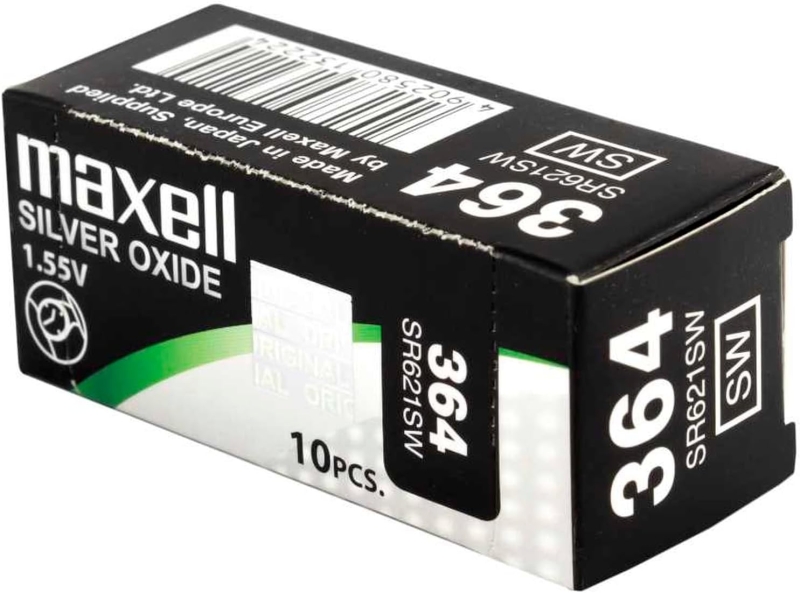 Maxell 364 Pack de 10 Pilas Oxido de Plata 1.55V - SR0621SW