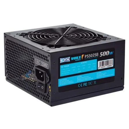 3GO PS502SB Fuente Alimentacion 500W (2x SATA + Vent. 12cm) Negro